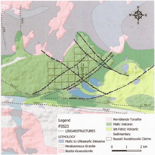 Property geology, structure and claim outline